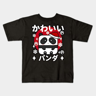 Kawaii Panda Christmas Kids T-Shirt